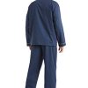 Men’s Cotton Pajama Set, Long Sleeve Button-Down Woven Sleepwear