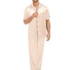 Matching Pajamas for Couples Satin Short Sleeve Sleepwear Women/Men Silk Soft Button Down Nightwear 2 Pcs Loungewear