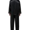 Mens Silk Satin Pajamas Set Long Sleeve Sleepwear Button-Down Pj Two-piece Loungewear with Long Pants S-XXL