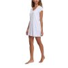 Women's Nightgown Ribbed Knit Short Sleeve Henley Sleepshirt