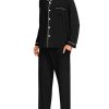 Men Pajamas Set Comfy Modal Pjs Button Down Sleepwear 2 Piece Long Sleeve Lounge Set Soft Nightwear with Pockets