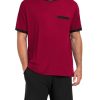Men Modal Pajamas Set Comfy Sleepwear Short Sleeve Pjs Set Soft 2 Piece Lounge Set Cozy Nightwear with Pockets