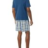 Men's Cotton Poplin Pajama Short with Cotton T-Shirt Set