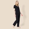 Women's Soft Cotton Blend Short Sleeve T-Shirt and Pant Sleepwear Set