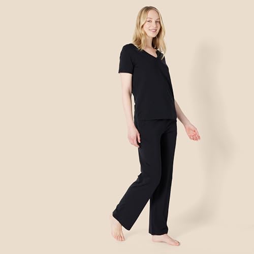 Women's Soft Cotton Blend Short Sleeve T-Shirt and Pant Sleepwear Set