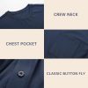 Mens Pajama Set Summer Pjs Sleepwear Short Sleeve Shirts Soft Lightweight Sleep Sets with Pockets S-2XL