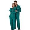 Matching Pajamas for Couples, Button Up Pjs Set for Men and Women Soft Warm Loungewear