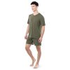 mens 360 Stretch Short Sleeve V-neck Top and Short Sleep Pajama Set