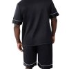 Men's Satin Pajamas Short Sleeve Button Up Top and Shorts Pj Lounge Set