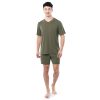 mens 360 Stretch Short Sleeve V-neck Top and Short Sleep Pajama Set