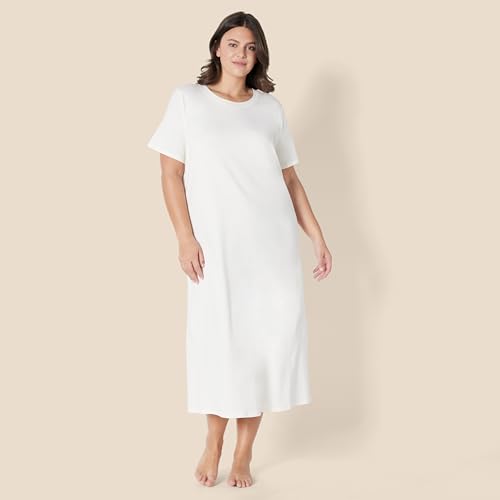 Women's Soft Cotton Blend Short Sleeve Sleep Nightgown