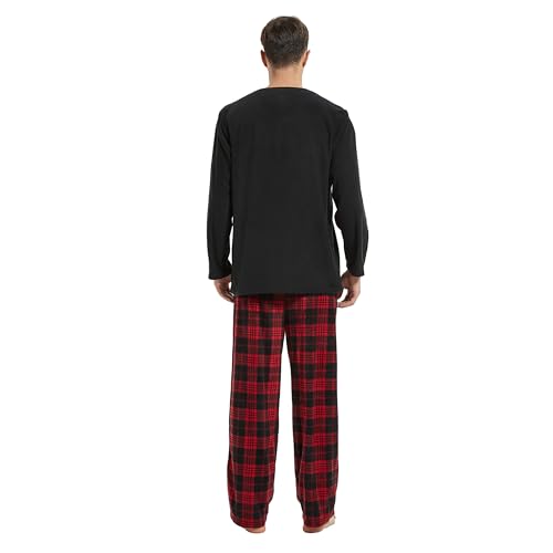 Couple Pajama Sets, Plaid Pajama Set for Men and Women Soft Warm Pjs Set
