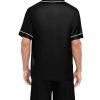 Satin Matching Pajamas Sets Couple Silk Button Down Nightwear Women & Men Short Sleeve Sleepwear 2 Pieces Loungewear Black