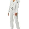 womens Cotton Modal Long-Sleeve Shirt and Full-Length Bottom Pajama Set