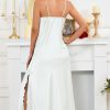 Womens Satin Nightgown Sexy Lingerie Sleepwear Spaghetti Strap Nightdress V Neck Chemises Silky Long Slip Dress