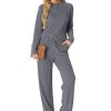 Womens Pajama Sets Pajamas Fall Winter Long Sleeve Lounge Set Two Piece Soft Pjs