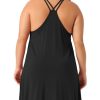 Plus Size Women's Nightgown Spaghetti Strap V Neck Sleeveless Racerback Sleepwear Chemise Nightdress
