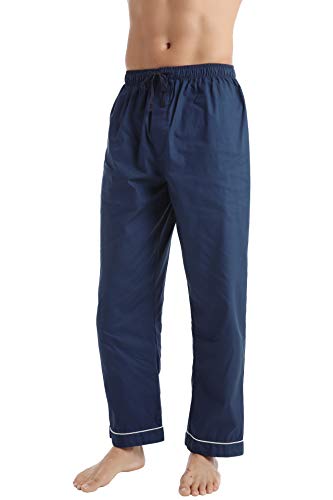 Men’s Cotton Pajama Set, Long Sleeve Button-Down Woven Sleepwear