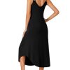Women's Sleeveless Long Nightdress Scoop Neck Full Slip Nightshirt Loungewear Sleepdress