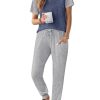 Womens Jogger Pajamas Sets 2 Piece Raglan Short Sleeve Pjs Lounge Set Soft Sleepwear with Pockets S-XXL