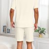 Mens Pajamas Set Summer Pjs Sets Lightweight Short Sleeve Pajama Shorts Set Soft Sleepwear Loungewear with Pockets