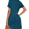Women Button Down Nightgown V Neck Night Gowns Sleepshirts Short Sleep Shirts