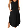 Women's Sleeveless Long Nightdress Scoop Neck Full Slip Nightshirt Loungewear Sleepdress