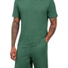 Mens Pajama Sets Short Sleeve T Shirts 2 Piece Shorts Lounge Sets PJ Summer Sleepwear