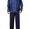 Mens Satin Pajamas Set Long Sleeve Button Down Silky Pjs Sets 2 Pieces Sleepwear with Pockets
