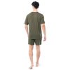 mens 360 Stretch Short Sleeve V-neck Top and Short Sleep Pajama Set