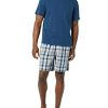 Men's Cotton Poplin Pajama Short with Cotton T-Shirt Set