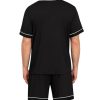 Mens Pajama Set Short Sleeve Pjs Set V-Neck Sleepwear 2 Pcs Soft Modal Lounge Sets Comfy Nightwear with Pockets