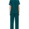 Couple Pajama Sets Silk Satin Sleepwear Short Sleeve and Long Pants Pjs Set Soft Loungewear Classic Pajamas