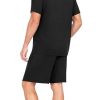 Mens Pajamas Set Summer Pjs Sets Lightweight Short Sleeve Pajama Soft Sleepwear Loungewear with Pockets