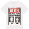 Mens Pajama Set | Wanted Poster Short Sleeve Graphic Tee & Long Leg Print PJs | Sci-fi Comedy Merchandise