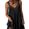 Women's Satin Silk Nightgown V Neck Sexy Nightdress Tank Sleeveless Sleepshirt Lace Sleep Dress Nightwear S-XXXL