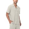 Couples Matching Pjs Button Up Pajamas 2 Piece Lounge Set Lightweight Sleepwear Short Set S-3XL