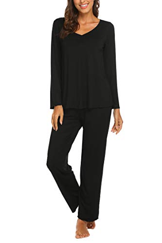 Womens Pajama Sets 2 Piece Lounge Set Fall Winter Pajamas Long Sleeve Pjs Top and Pants Soft Pj Sets Loose Sleepwear