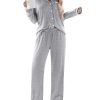 Women's Pajama Sets Long Sleeve Button Down 2 Piece Pjs Soft Lounge Sets Notch Collar Sleepwear