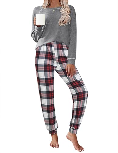 Pajamas Set for Women Soft Comfy Pjs Sets Long Sleeve Sleepwear Loungewear S-XXL