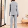 Womens Pajama Sets Long Sleeve Ribbed Knit Lounge Set Button Down Soft 2 Piece Pjs With Pockets