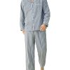Men's Lightweight Cotton Pajamas Long Sleeves Shirt Pants Set
