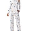 Womens Pajama Sets Pleated Tops with Long Pants Lounge Set Long Sleeve Fall Sleepwear Ladies Pjs S-XXL