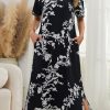 Cotton Nightgowns for Women Soft Short Sleeve Long Night Gowns Sleepwear with Pockets