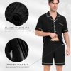 Mens Pajamas Set Short Sleeve Sleepwear Button Down Loungewear Set Soft Modal 2Pcs Pj Set with Pockets S-3XL