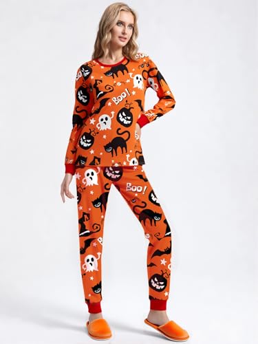 Family Matching Halloween Pajamas Sets Long Sleeve 2 Piece Pjs Funny Sleepwear Jammies