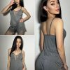 Women Pajama Set Lace Trim Short PJ Set Modal V Neck Sleeveless Sleepwear Drawstring Waist Nightwear S-XXL