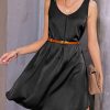 Women's 2 Pack Satin Silk Nightgown Sleeveless Sleep Dress V Neck Nightshirt Soft Tank Pleated Nightdress