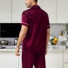 Couples Pajamas Women &Men Silky Satin Sleepwear Short Sleeve Button Down Pj Set Loungewear