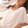 Lounge Sets for Women Comfy Pajamas Set 2 Piece Outfits Short Sleeve Tops and Wide Leg Pants with Large Pockets
